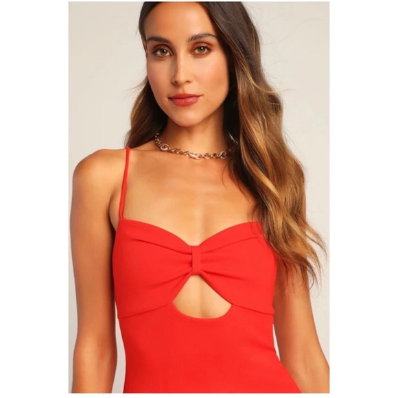 LULUS Red Cut Out Mini Dress - Picture 4 of 10